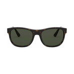 Men's Heritage Rectangle Sunglasses // Havana + Green