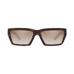 Women's Irregular Shaped Sunglasses // Brown + Gray + Silver