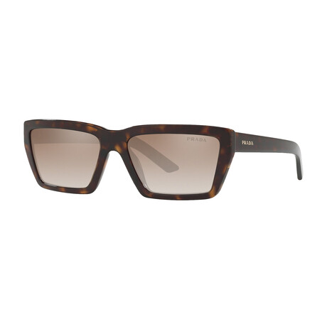 Women's Irregular Shaped Sunglasses // Brown + Gray + Silver