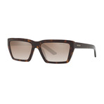 Women's Irregular Shaped Sunglasses // Brown + Gray + Silver