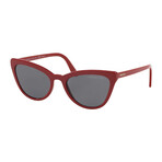 Women's Catwalk PR 01VS Cat Eye Polarized Sunglasses // Red + Gray
