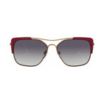 Women's Conceptual Rectangle Sunglasses // Rose Gold + Bordeaux + Blue