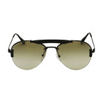 Men's Aviator Sunglasses // Black + Green
