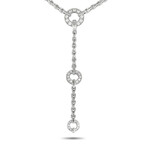 Di Modolo // 18K White Gold Diamond Circle Necklace // 17.5" // Estate