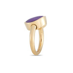 Vhernier // Giotto 18K Yellow Gold + Sugilite Quartz Ring // Ring Size: 6.5 // Estate