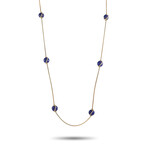 Fred of Paris // Baie Des Anges 18K Yellow Gold Diamond + Lapis Lazuli Necklace // 34" // New