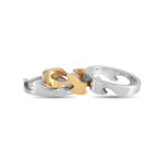 Georg Jensen // Fusion 18K White Gold + 18k Rose Gold Puzzle Band Ring // Ring Size: 7 // Estate