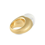 Mauboussin // 18K Yellow Gold Diamond + Crystal Ring // Ring Size: 5 // Estate