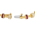 Charles Krypell // 18K Yellow Gold Diamond + Ruby Bracelet // 7" // Estate