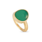 Vhernier // Giotto 18K Yellow Gold + Green Quartz Ring // Ring Size: 6.5 // Estate