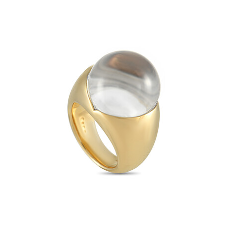 Mauboussin // 18K Yellow Gold Diamond + Crystal Ring // Ring Size: 5 // Estate