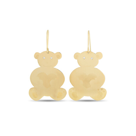 Roberto Coin // 18K Yellow Gold Teddy Bear Dangle Earrings // Estate