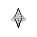 Picchiotti // 18K White Gold Diamond + Onyx Ring // Ring Size: 6 // Estate