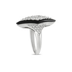 Picchiotti // 18K White Gold Diamond + Onyx Ring // Ring Size: 6 // Estate