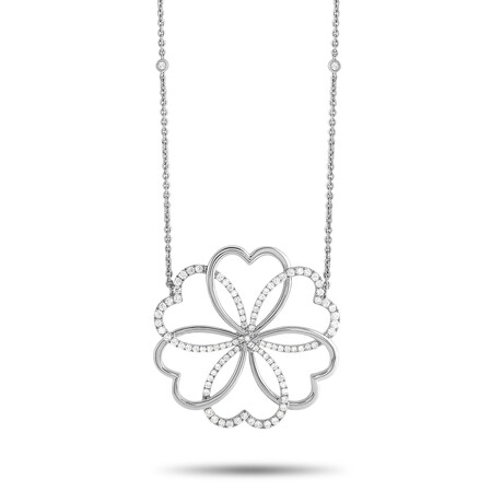 Poiray // 18K White Gold Diamond Pendant Necklace // 16" // New