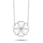 Poiray // 18K White Gold Diamond Pendant Necklace // 16" // New