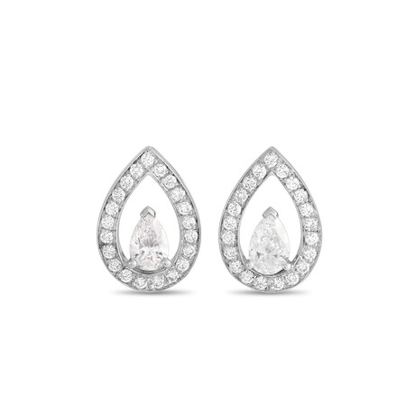 Fred of Paris // Lovelight 18K White Gold Diamond Earrings // New