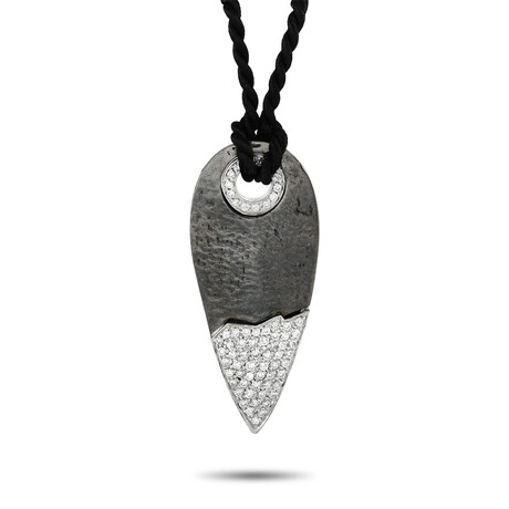 Nouvelle Bague // Sterling Silver + Diamond Pendant Necklace // 14" // Estate