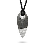 Nouvelle Bague // Sterling Silver + Diamond Pendant Necklace // 14" // Estate