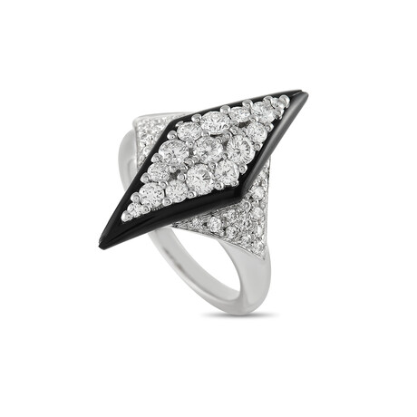 Picchiotti // 18K White Gold Diamond + Onyx Ring // Ring Size: 6 // Estate