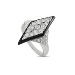 Picchiotti // 18K White Gold Diamond + Onyx Ring // Ring Size: 6 // Estate
