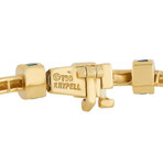 Charles Krypell // 18K Yellow Gold Diamond + Sapphire + Emerald Bracelet // 7" // Estate