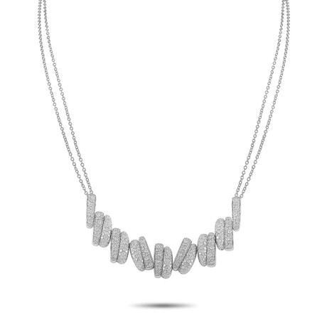 Fred of Paris // Success 18K White Gold Diamond Necklace // 13" // New