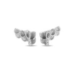 Fred of Paris // Une Ile D'or 18K White Gold Diamond Earrings // New