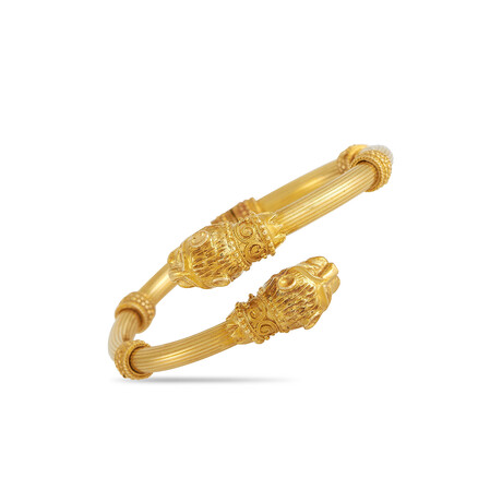 Zolotas // 18K Yellow Gold Panther Head Bracelet // 7.5" // Estate