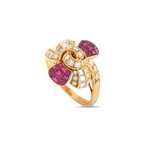Mouawade // 18K Yellow Gold + Diamond + Ruby Ring // Ring Size: 6 // Estate
