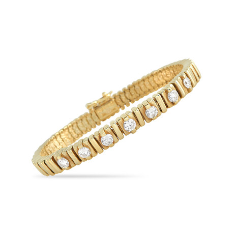 Jose Hess // 14K Yellow Gold Diamond Bracelet // 7" // Estate