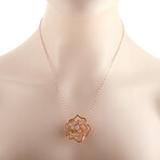 Roberto Coin // 18K Rose Gold Diamond Flower Necklace // 18" // Estate