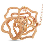 Roberto Coin // 18K Rose Gold Diamond Flower Necklace // 18" // Estate