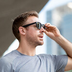 Dusk Lite // Unisex Wayfarer Polarized Electrochromic Smart Sunglasses // Black