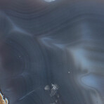 Genuine Polished Blue Agate Heart on Metal Stand v.1