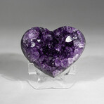 Genuine Amethyst Crystal Clustered Heart with Velvet Pouch v.2