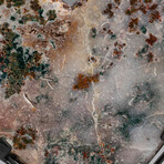 Genuine Moss Agate Heart on Metal Stand