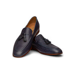 Python Print Tassel Loafers // Ink Blue (US: 6)