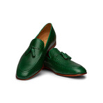 Python Print Tassel Loafers // Green (US: 6)
