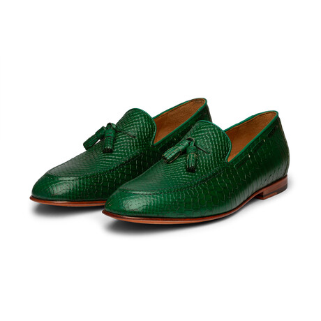 Python Print Tassel Loafers // Green (US: 6)