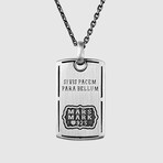 Baroque M Symbol Pendant + Silver Bold Chain (19.7”L)