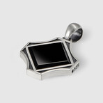 Octagon Black Onyx Pendant + Silver Bold Chain (19.7"L)