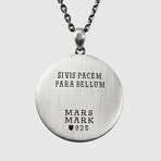 Black Onyx Circle Pendant + Silver Bold Chain (19.7"L)