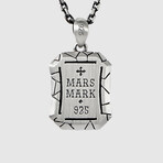 Wide Cracked Pendant No.1 + Silver Bold Chain (19.7”L)