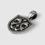 Cartouche Shield Pendant No.1 + Silver Bold Chain (19.7"L)