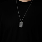 Baroque M Symbol Pendant + Silver Bold Chain (19.7”L)