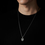 Cartouche Shield Pendant No.1 + Silver Bold Chain (19.7"L)
