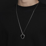 Baroque Black Onyx Pendant + Silver Bold Chain (19.7"L)