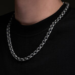 M.S Lettering Link Necklace (19.7”L)