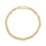 Oval Link Cutting Edges Bracelet // 5mm // Gold Plated (7.5")
